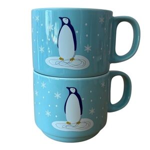 Caribou Coffee Coffee Mugs Set of 2 Penguin Winter Design 2019 10oz